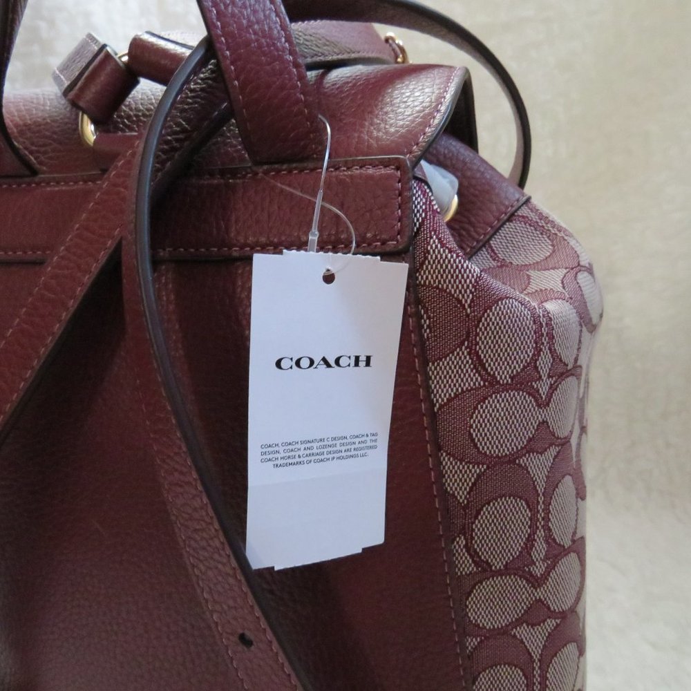 Coach Signature Dempsey Backpack (Wine) - Picture 6 of 6
